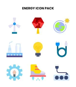 Energy Flat UI Icons Pack Ilustración de archivo