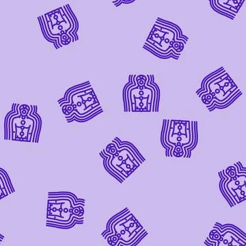 Energy flow acupuncture line vector seamless pattern Illustrazione stock