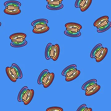 Energy flow acupuncture vector seamless pattern イラスト素材