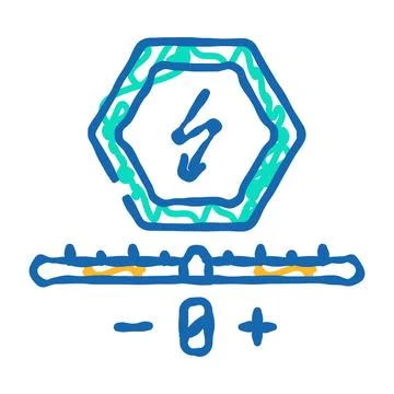 Energy flow control electric icon doodle illustration Stock Illustration