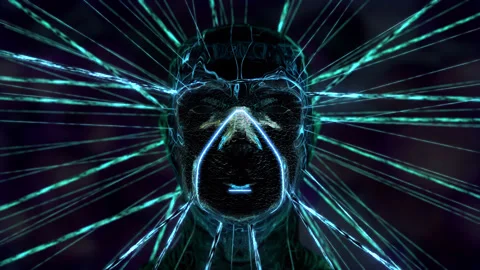 ENERGY FLOW FACE loop . An abstract repr... | Stock Video | Pond5