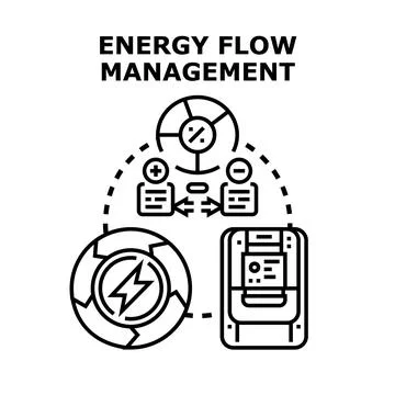 Energy flow management optimizing smart grid distribution Stock Illustration