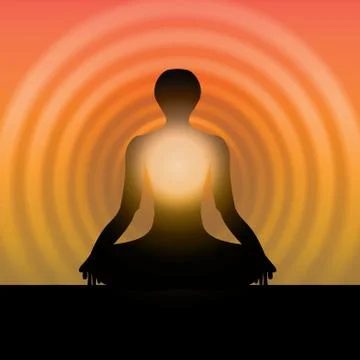 Energy flow in a meditating state Stock Illustration