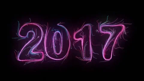 Energy flow New Year 2017  vj loop Stock Footage 69204836