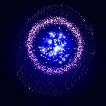 Energy flows with explosion and a multitude of gloss particles Stock Illustration