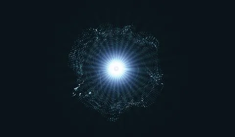 Energy flows with explosion and a multitude of gloss particles Stock Illustration