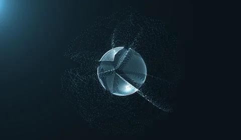 Energy flows with explosion and a multitude of gloss particles Stock Illustration
