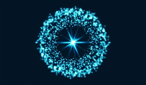 Energy flows with explosion and a multitude of gloss particles Stock Illustration