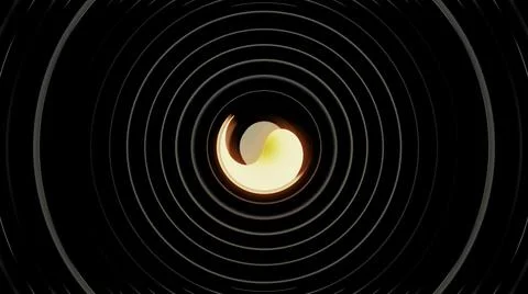 Energy flying object. Design. Abstract tiny glowing comet flying in a circle Stock Illustration