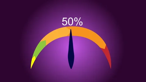 Energy gauge and pointer moving Stock Footage 255312376