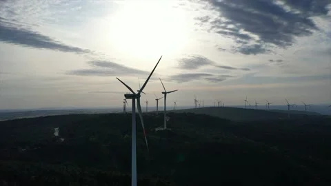 Energy-generating wind roses Stock Footage 148526576