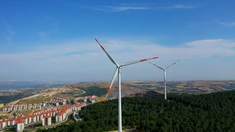 Energy-generating wind roses Stock Footage 148528734