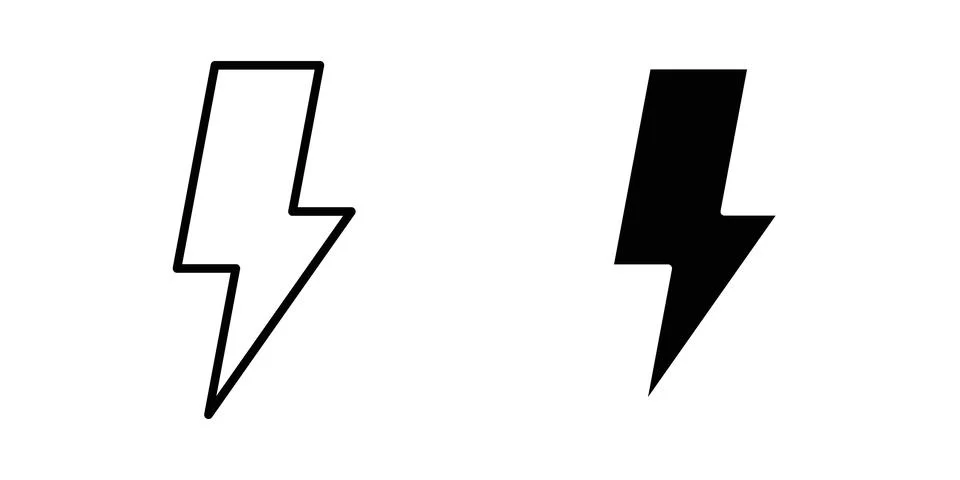 Energy icon linear versions pack on white background Stock Illustration