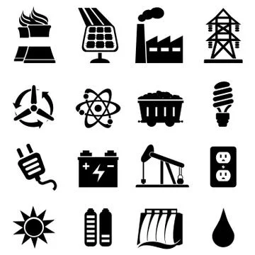Energy icon set Stock Illustration