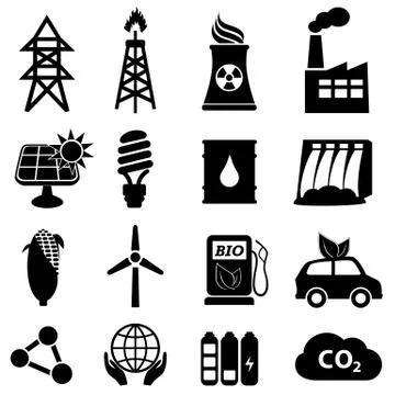 Energy icon set Stock Illustration