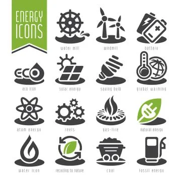 Energy icon set. Stock Illustration