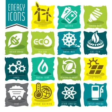 Energy icon set. Stock Illustration