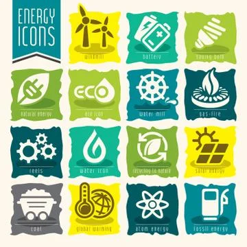 Energy icon set. Stock Illustration