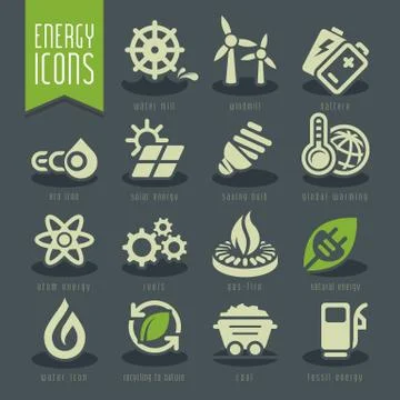 Energy icon set. Stock Illustration