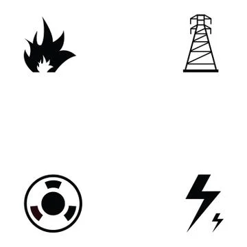 Energy icon set Stock Illustration