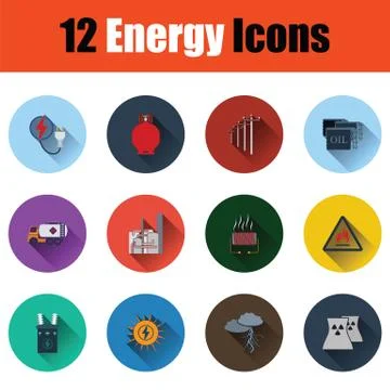Energy icon set Stock Illustration