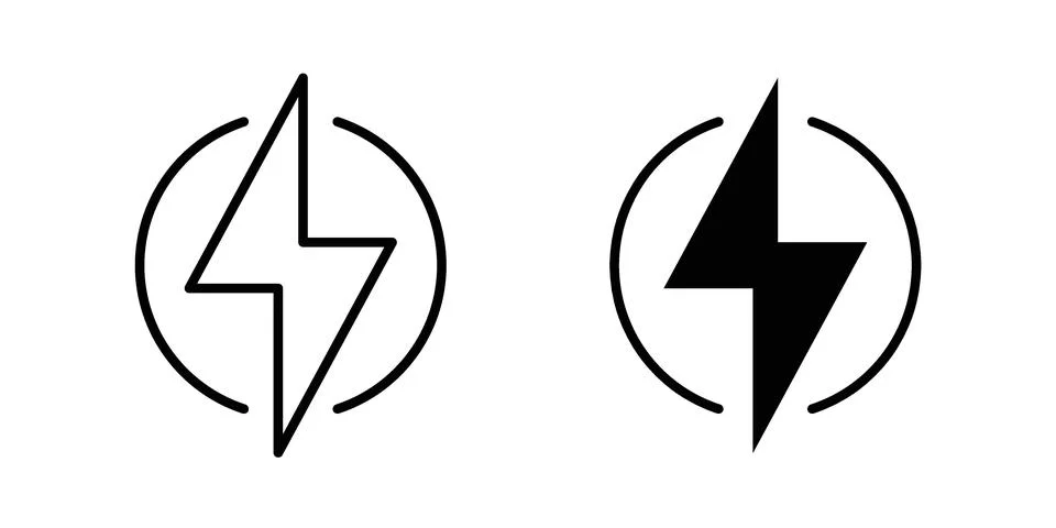 Energy icon vector concepts, line and silhouette style Stock Illustration