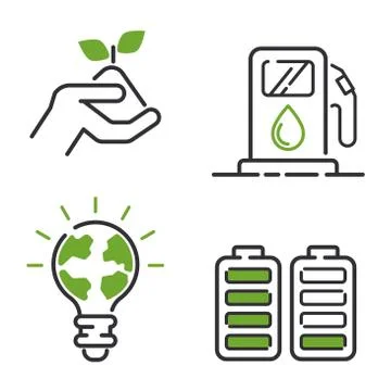 Energy icons vector set Stock Illustration
