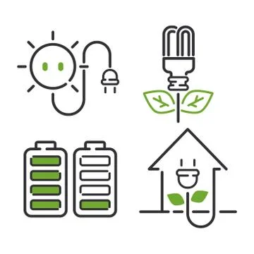 Energy icons vector set Stock Illustration