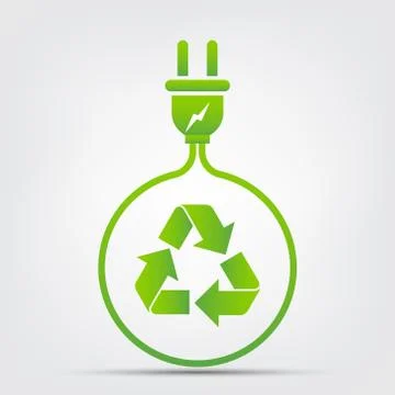 Energy ideas save the world concept Power plug green ecology Stock Illustration