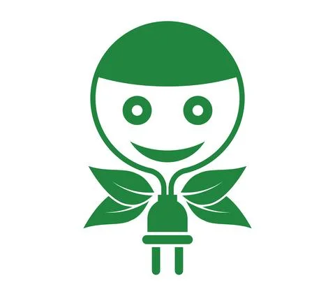 Energy ideas save the world concept Power plug green ecology Stock Illustration