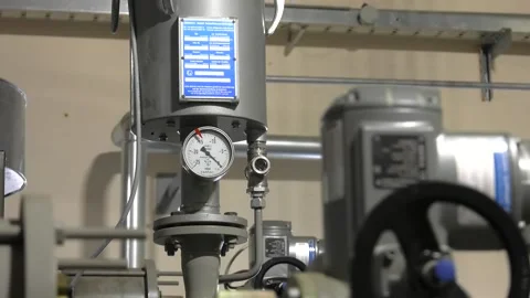 The energy industry. Complex system of pumps, manometers, pipelines Stock Footage 101026223