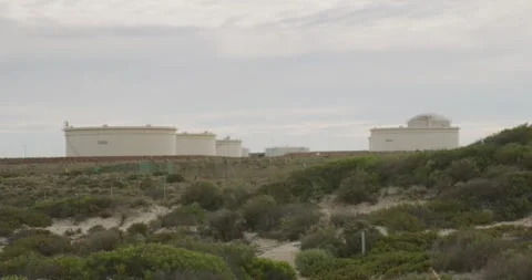 Energy Infrastructure With Large Tanks Stock Footage 317590660