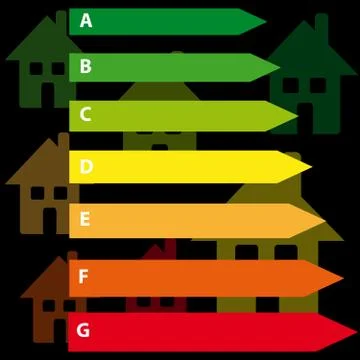Energy label on black background Stock Illustration