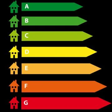 Energy label on black background Stock Illustration