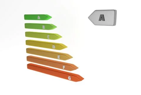 Energy labels with classes Illustrazione stock