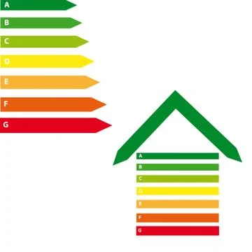 Energy labels on white background Stock Illustration