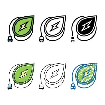 Energy leaf color icon vector series Stock Illustration