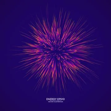 Energy light explosion vector illustration. Bright vector abstract background Illustrazione stock