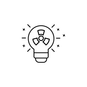 Energy light idea icon. Simple line outline vector of nuclear energy icons for Stock Illustration