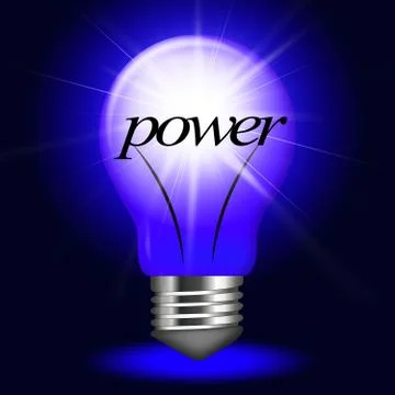 Energy lightbulb meaning power source and bright Stock Illustration