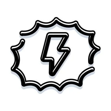 Energy lightning bolt in speech bubble icon Stock Illustration