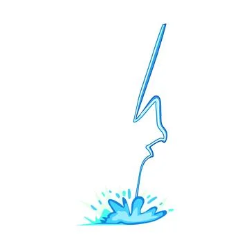 Energy lightning effect cartoon vector illustration Stock Illustration