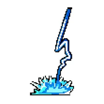 Energy lightning effect pixel art vector illustration Stock Illustration