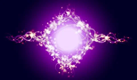 Energy lightning with explosion and many shine particles Stock Illustration
