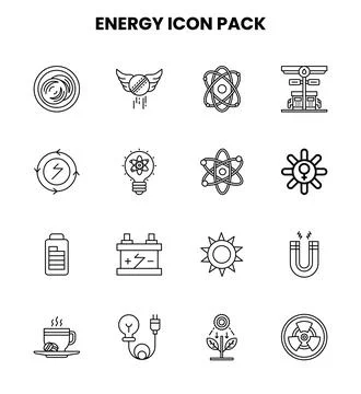 Energy Line Graphics Icons Pack Ilustración de archivo