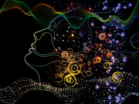 Energy of Machine Consciousness Stock Illustration