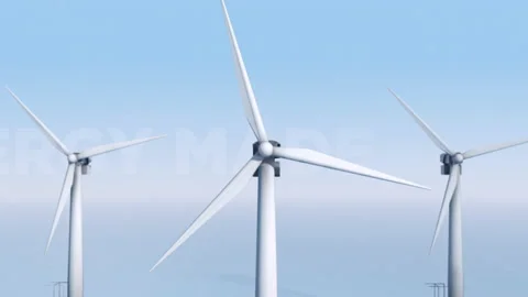 Energy Made Simple. Generating Electricity from the Wind. An Inexpensive Source. Stock Footage 154483847