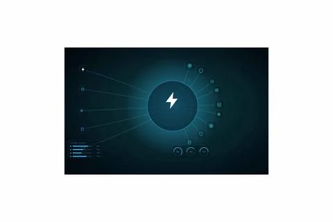 Energy management system dashboard interface. Digital display showing power.. Stock Illustration