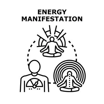 Energy manifestation concept vector developing idea Stock Illustration