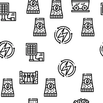 Energy Manufacturing Vector Seamless Pattern Illustrazione stock
